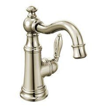 Load image into Gallery viewer, Moen S42107 Weymouth One Handle High Arc Bathroom Faucet in Polished Nickel
