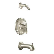 Load image into Gallery viewer, Moen T2153NH Brantford Posi-Temp Pressure Balanced Tub and Shower Trim and Tub Spout in Brushed Nickel
