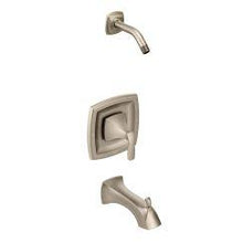 Load image into Gallery viewer, Moen T2693NH Voss One Handle Tub and Shower Trim Kit Less Showerhead in Brushed Nickel
