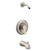 Load image into Gallery viewer, Moen T2803NH Method Single Handle Pressure Balance Tub and Shower Faucet Trim without Showerhead in Brushed Nickel
