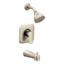 Load image into Gallery viewer, Moen T2813EP Rizon Single Handle 1-Spray PosiTemp Tub and Shower Faucet Eco-Performance Trim in Brushed Nickel
