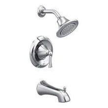 Load image into Gallery viewer, Moen T4503EP Wynford Single Handle 1-Spray Tub and Shower Faucet Trim Kit in Chrome
