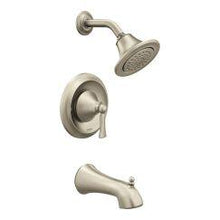 Load image into Gallery viewer, Moen T4503EP Wynford Single Handle 1-Spray Tub and Shower Faucet Trim Kit in Brushed Nickel
