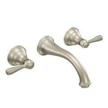 Load image into Gallery viewer, Moen T6107 Kingsley Wall Mount Two Handle Low-Arc Bathroom Faucet Trim Kit in Brushed Nickel
