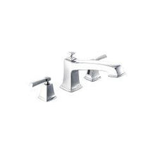 Load image into Gallery viewer, Moen T623 Boardwalk 3 Holes 6&quot; Two Handle Widespread/Deck Mounted Roman Tub Faucet in Chrome
