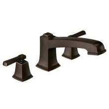 Load image into Gallery viewer, Moen T623 Boardwalk 3 Holes 6&quot; Two Handle Widespread/Deck Mounted Roman Tub Faucet in Mediterranean Bronze

