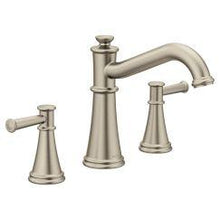 Load image into Gallery viewer, Moen T9023 Belfield Two Handle Non Diverter Roman Tub Faucet in Brushed Nickel
