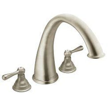 Load image into Gallery viewer, Moen T920 Kingsley Two Handle High Arc Roman Tub Faucet in Brushed Nickel
