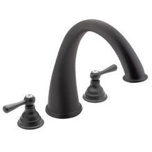 Load image into Gallery viewer, Moen T920 Kingsley Two Handle High Arc Roman Tub Faucet in Wrought Iron
