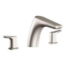 Load image into Gallery viewer, Moen T986 Method Two Handle Low Arc Roman Tub Faucet in Brushed Nickel
