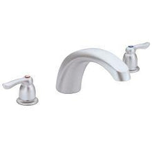Load image into Gallery viewer, Moen T990 Chateau Two Handle Low Arc Roman Tub Faucet in Brushed Chrome
