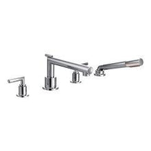 Load image into Gallery viewer, Moen TS93004 Arris Two Handle Diverter Roman Tub Faucet Includes Hand Shower in Chrome
