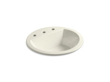 Load image into Gallery viewer, KOHLER K-2714-8 Bryant Round Drop-in bathroom sink with 8&quot; widespread faucet holes
