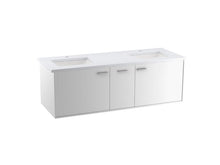 Load image into Gallery viewer, KOHLER K-CM99548-BD1 Jute 60&quot; wall-hung bathroom vanity cabinet with sinks and quartz top
