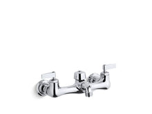 Load image into Gallery viewer, KOHLER 8905-CP Knoxford Double Lever Handle Service Sink Faucet With 2-1/4&quot; Vacuum Breaker Threaded Spout in Polished Chrome
