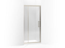 Load image into Gallery viewer, KOHLER 705814-L-NX Lattis Pivot Shower Door, 76&quot; H X 30 - 33&quot; W, With 3/8&quot; Thick Crystal Clear Glass in Brushed Nickel
