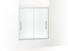 Load image into Gallery viewer, KOHLER K-707602-8D3 Pleat Frameless sliding bath door, 63-9/16&quot; H x 54-5/8 - 59-5/8&quot; W, with 5/16&quot; thick Frosted glass
