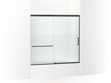 Load image into Gallery viewer, KOHLER K-707618-8G81 Elate Sliding bath door, 56-3/4&quot; H x 56-1/4 - 59-5/8&quot; W with heavy 5/16&quot; thick Crystal Clear glass with privacy band
