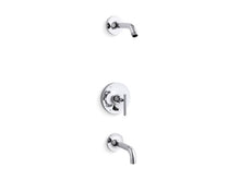 Load image into Gallery viewer, KOHLER T14421-4L Purist Rite-Temp bath and shower trim set with push-button diverter and lever handle, less showerhead

