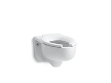 Load image into Gallery viewer, KOHLER K-4450-C-0 Stratton Water-Guard Wall-mounted 3.5 gpf Water-Guard flushometer valve elongated blow-out toilet bowl with top inlet, requires seat
