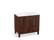 Load image into Gallery viewer, KOHLER K-99506-LG-1WE Jacquard 36&quot; bathroom vanity cabinet with furniture legs, 2 doors and 1 drawer

