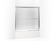 Load image into Gallery viewer, KOHLER 702200-L-SHP Fluence Sliding Bath Door, 58-5/16&quot; H X 56-5/8 - 59-5/8&quot; W, With 1/4&quot; Thick Crystal Clear Glass in Bright Polished Silver
