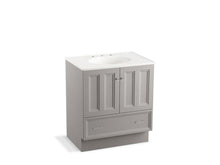 Load image into Gallery viewer, KOHLER K-99516-TK-1WT Damask 30&quot; bathroom vanity cabinet with toe kick, 2 doors and 1 drawer
