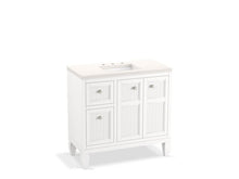 Load image into Gallery viewer, KOHLER K-33537-ASB Hearthaven 36&quot; bathroom vanity cabinet with sink and quartz top
