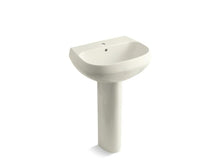 Load image into Gallery viewer, KOHLER 2293-1-96 Wellworth Pedestal Bathroom Sink With Single Faucet Hole in Biscuit
