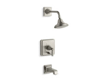 Load image into Gallery viewer, KOHLER K-T13133-4A Pinstripe Pure Rite-Temp bath and shower trim kit with push-button diverter and lever handle, 2.5 gpm
