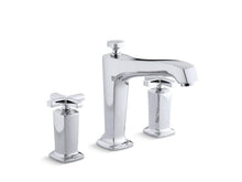 Load image into Gallery viewer, KOHLER T16236-3-CP Margaux Deck-Mount Bath Faucet Trim For High-Flow Valve With Diverter Spout And Cross Handles, Valve Not Included in Polished Chrome
