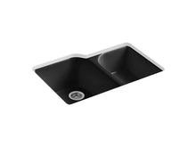 Load image into Gallery viewer, KOHLER K-5931-4U Executive Chef 33&quot; x 22&quot; x 10-5/8&quot; undermount large/medium, high/low double-bowl kitchen sink with 4 oversize faucet holes
