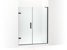 Load image into Gallery viewer, KOHLER 27618-10L-BL Composed 58&quot;?58-3/4&quot; W X 71-1/2&quot; H Frameless Pivot Shower Door With 3/8&quot; Crystal Clear Glass And Back-To-Back Vertical Door Pulls in Matte Black

