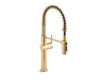 Load image into Gallery viewer, KOHLER 22973-2MB Crue Pull-Down Single-Handle Semiprofessional Kitchen Faucet in Brushed Modern Brass
