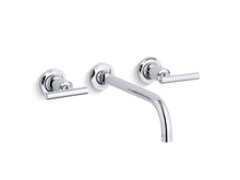 Load image into Gallery viewer, KOHLER K-T14414-4 Purist Widespread wall-mount bathroom sink faucet trim with lever handles, 1.2 gpm
