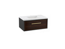 Load image into Gallery viewer, KOHLER K-CM33566-BD1 Lodern 36&quot; wall-hung bathroom vanity cabinet with sink and quartz top
