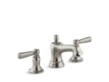Load image into Gallery viewer, KOHLER K-10577-4 Bancroft Widespread bathroom sink faucet with metal lever handles
