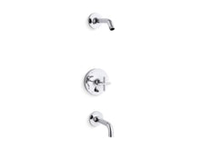 Load image into Gallery viewer, KOHLER T14421-3L Purist Rite-Temp bath and shower trim set with push-button diverter and cross handle, less showerhead
