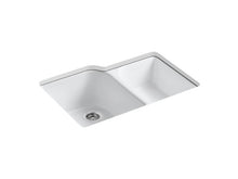 Load image into Gallery viewer, KOHLER K-5931-4U Executive Chef 33&quot; x 22&quot; x 10-5/8&quot; undermount large/medium, high/low double-bowl kitchen sink with 4 oversize faucet holes
