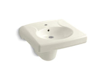 Load image into Gallery viewer, KOHLER 1999-1-96 Brenham Wall-Mounted Or Concealed Carrier Arm Mounted Commercial Bathroom Sink And Shroud With Single Faucet Hole in Biscuit
