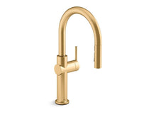 Load image into Gallery viewer, KOHLER 22972-2MB Crue Pull-Down Single-Handle Kitchen Faucet in Brushed Modern Brass
