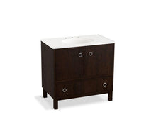 Load image into Gallery viewer, KOHLER K-99506-LG-1WB Jacquard 36&quot; bathroom vanity cabinet with furniture legs, 2 doors and 1 drawer
