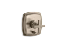 Load image into Gallery viewer, KOHLER T98759-3-BV Margaux Rite-Temp(R) Pressure-Balancing Valve Trim With Push-Button Diverter And Cross Handles, Valve Not Included in Vibrant Brushed Bronze
