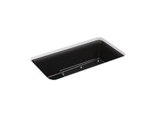 Load image into Gallery viewer, KOHLER 8206-CM1 Cairn 33-1/2&quot; X 18-5/16&quot; X 10-1/8&quot; Neoroc Undermount Single-Bowl Kitchen Sink With Rack in Matte Black
