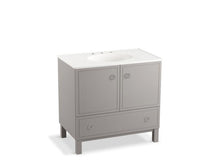 Load image into Gallery viewer, KOHLER K-99506-LG-1WT Jacquard 36&quot; bathroom vanity cabinet with furniture legs, 2 doors and 1 drawer
