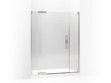 Load image into Gallery viewer, KOHLER 705729-L-NX Finial Pivot Shower Door, 72-1/4&quot; H X 57-1/4 - 59-3/4&quot; W, With 3/8&quot; Thick Crystal Clear Glass in Brushed Nickel Anodized
