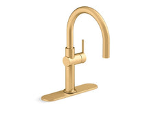 Load image into Gallery viewer, KOHLER 22975-2MB Crue Single-Handle Bar Sink Faucet in Brushed Modern Brass
