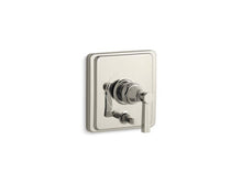 Load image into Gallery viewer, KOHLER T98757-4B-SN Pinstripe Rite-Temp(R) Pressure-Balancing Valve Trim With Diverter And Grooved Lever Handle, Valve Not Included in Vibrant Polished Nickel
