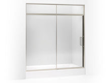 Load image into Gallery viewer, KOHLER 705827-L-NX Lattis Pivot Shower Door With Sliding Steam Transom, 89-1/2&quot; H X 69 - 72&quot; W, With 3/8&quot; Thick Crystal Clear Glass in Brushed Nickel
