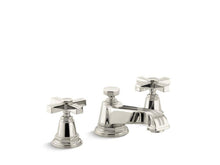 Load image into Gallery viewer, KOHLER 13132-3B-SN Pinstripe Widespread Bathroom Sink Faucet With Cross Handles in Vibrant Polished Nickel
